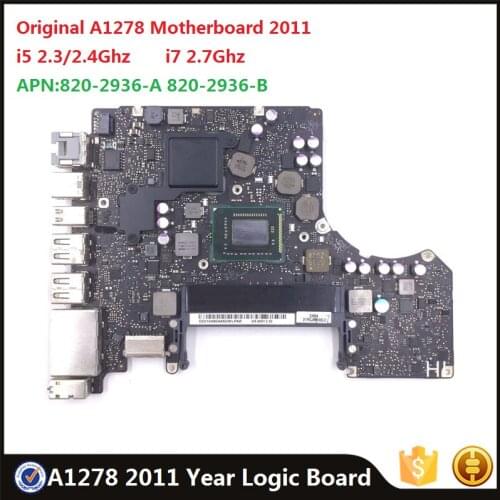 Original 820-2936-A 820-2936-B Motherboard For Macbook Pro 13" A1278 Early Late 2011 EMC2419 2555 i5 i7 Logic Board Replacement