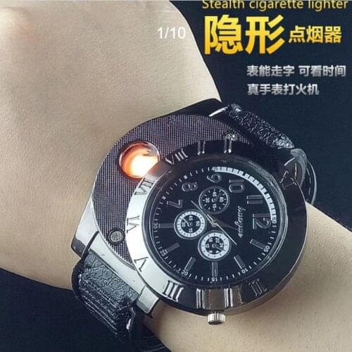 Creative Charging Real Watch Lighter Windproof Multifunctional Sub Charging Cigarette Lighter Mens Electronic Watch
