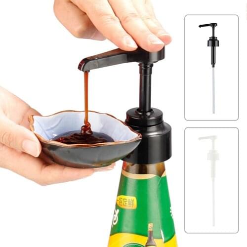 Plastic Manually Hydraulic Sauce Bottle Pump Dispenser Salad Ketchup Oyster Sauce Bottle Pressure Nozzle Kitchen Accessories