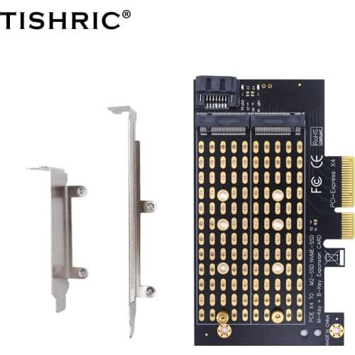TISHRIC Adapter Board Dual Interface Dual Baffle PCI-E M.2 NVME Riser Card M2 SSD Expansion Card NGFF To Pcie 4X Adapter Board