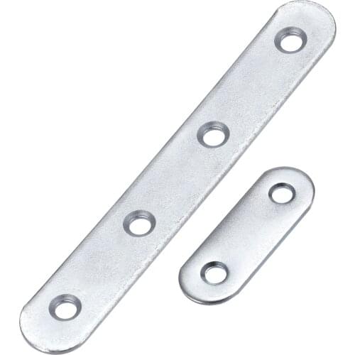 Uxcell Flat Straight Brace Bracket Iron Silver 1Set (125x19mm 4pcs, 46x16mm 8pcs)