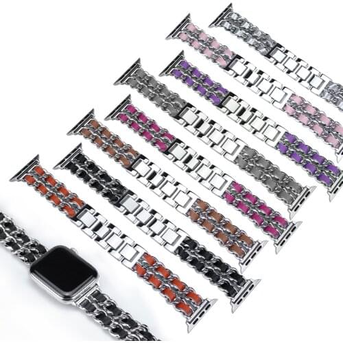 New Colorful chain men and women strap for Apple watch 44mm 40mm 42mm 38mm Band for iWatch 1 2 3 4 5 Bracelet Watchband