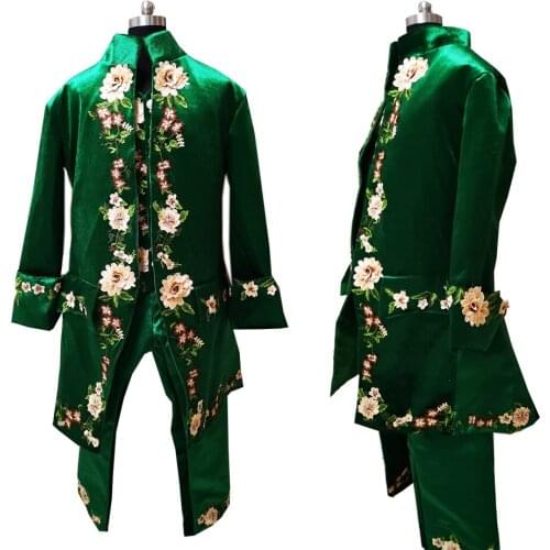 Tailored!Jackets+Shorts 3PCS Mens Long tail Coats Vintage Costumes MAN COURT DRESS Victorian stage Performance MALE Suits D-539