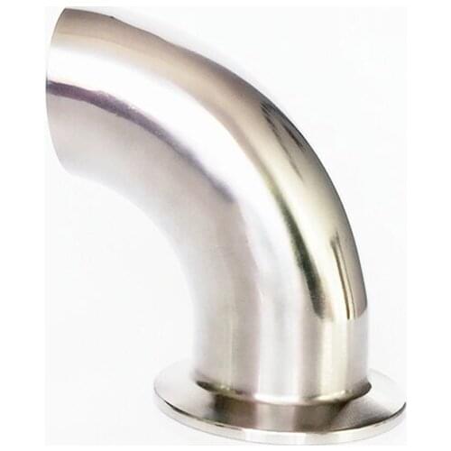 22mm OD 304 Stainless Steel Sanitary Ferrule 90 Degree Elbow Pipe Fitting For Home Brew Homebrew Fit 1.5" Tri Clamp