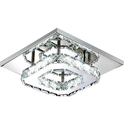 Modern White Crystal Ceiling Lamps LED Living Room Crystal Ceiling Lamp Led Lustre Light Ceiling Lights Home Decor Bedroom