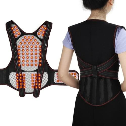 Tourmaline Self Heating Back Support Brace Magnets Heating Therapy Vest Shoulder Lumbar Back Posture Corrector for Pain Relief