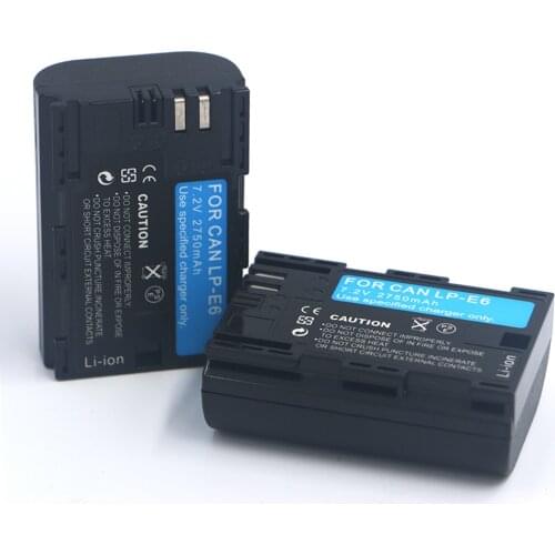 DVISI Hight quality 2* Full code 2650mAh LP-E6 LP E6 LPE6 Camera Battery For Canon 5D 5D2 5D3 7D 7D2 7D3 36D 60D EOS 6D 80D
