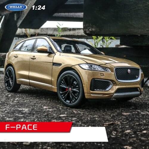 Welly 1:24 Jaguar F-PACE Golden car alloy car model simulation car decoration collection gift toy Die casting model boy toy