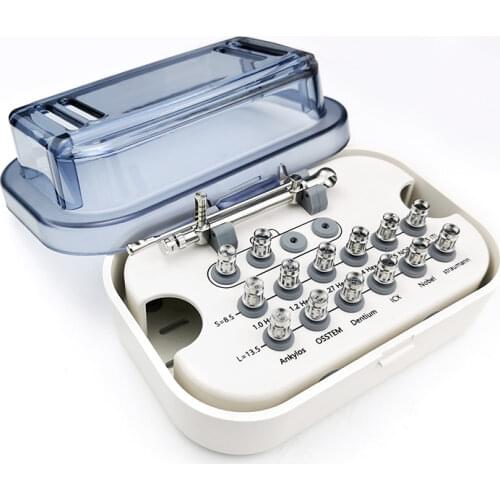 Dental Implant Torque Wrench Ratchet 10-70 NCM with 14pcs Drivers Wrench Kit Stainless Steel Autoclavable