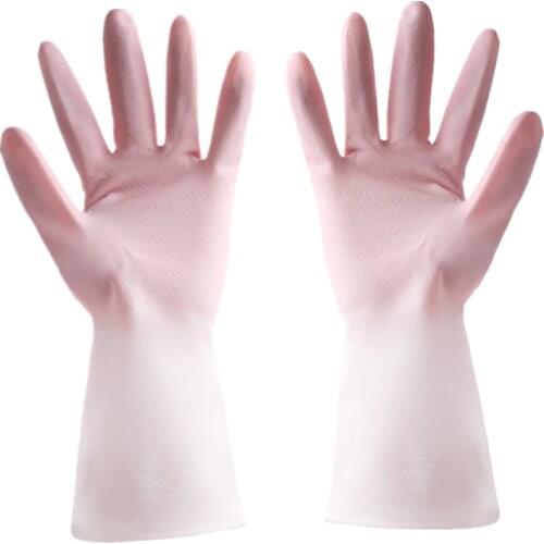 1 Pair Kitchen Dishwashing Gloves Gradient Household Cleaning Gloves Rubber Gloves for Washing Clothes Wholesale