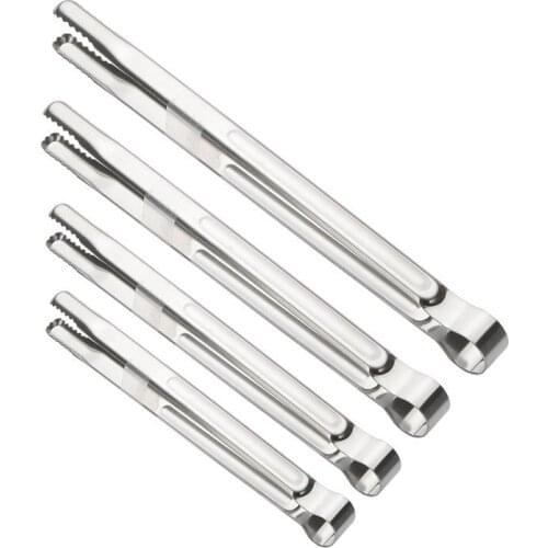 1pc Grilling Tongs Long Stainless Steel Kitchen Tongs Cooking Tongs Ice Cube Tongs Cooking Tools Accessories BBQ Tools