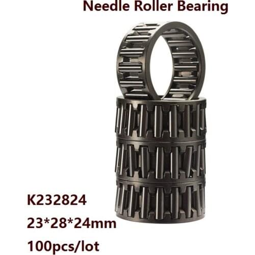 100pcs/lot K232824 K23X28X24 Needle Roller Bearing 23×28×24mm Radial Needle roller and cage assemblies 23*28*24 mm