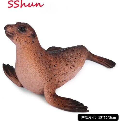 12*12*8cm Children cognitive stimulation marine life animal model toy sea lion static model plastic hand-made ornaments