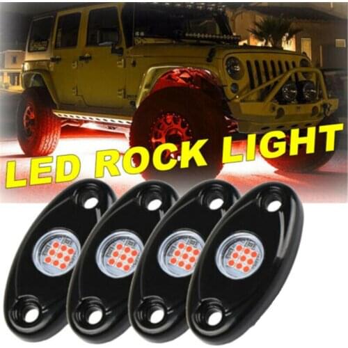 4/8 Pcs LED Rock Lights Multicolor Decorative Atmosphere Hub Lamp For Jeep Offroad Truck UTV RZR Wheel Light Red Blue Green