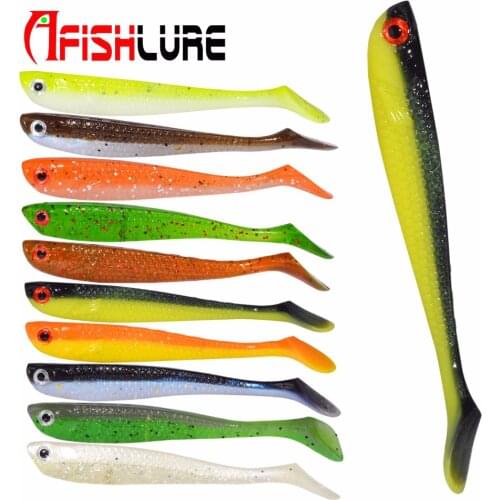 Afishlure Soft Bait Fish 75mm 2.8g Fishing Lure T Shad Silicone Bass Swimbaits Pasca Leurre Wobblers Texas Rig