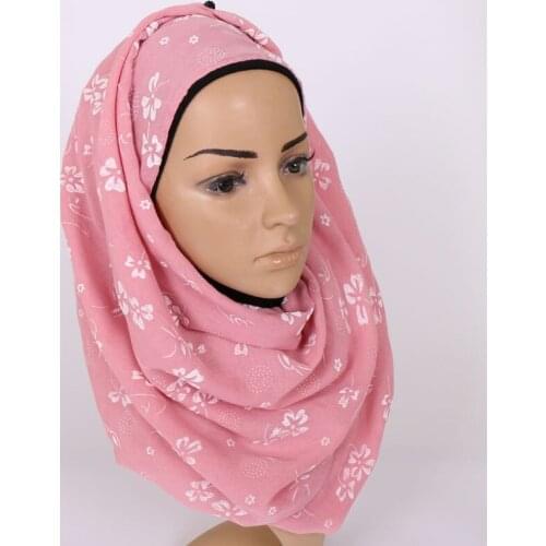 Big Size Solid Color Shawls Women Printed Flower Scarf Summer Cotton Scarves Muslim long balck Shades 180*90CM
