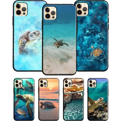 Ocean Sea Turtle Phone Case For iPhone 11 Pro Max 12 Mini X XR XS Max 6S 7 8 Plus SE 2020 Soft TPU Cover