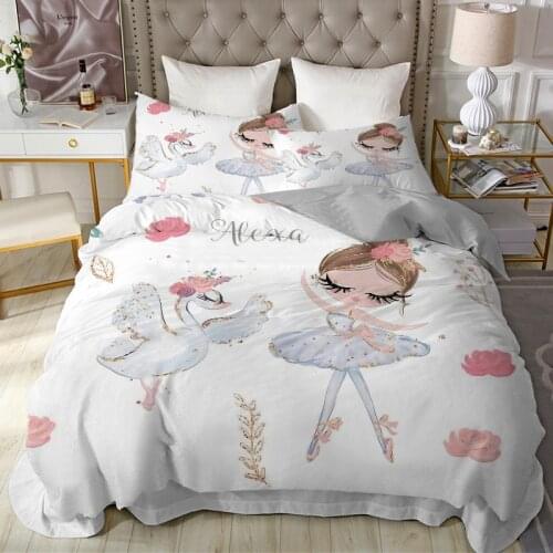 Girls Bedding Set Ballet Duvet Cover Bed Sheet Unicorn Bedspread on the bed Queen King Double Single 150x200 220x240 200x200