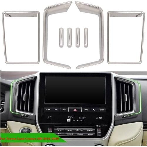 For Toyota Land Cruiser 200 LC200 2016-2018 2019 2020 Car interior ir conditioning vent AC outlet decorative frame cover trims