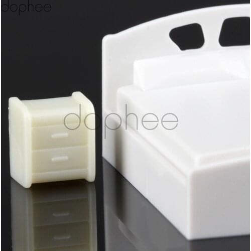 Dophee 20pcs 1: 50 White Bedside Cupboard Model House Miniature Furniture Model kits