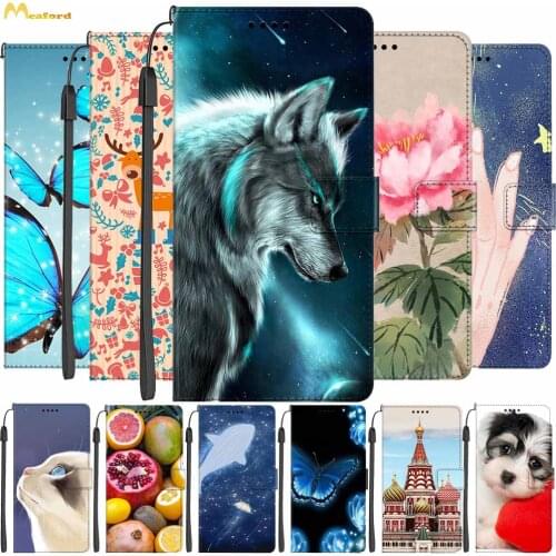 For Huawei P20 Lite Flip Case P20lite Funda Leather Wallet Magnetic Cover For HuaweiP20 P 20 Pro 20Pro Book Phone Case Wolf Bags