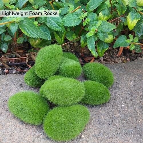 30pcs Artificial Moss Rocks Creative Crafts Green Simulation Plant DIY Decoration For Garden and Crafting Fake Stone