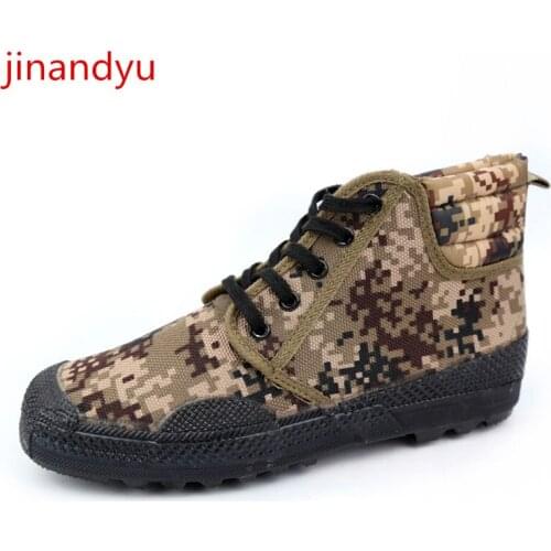 Camouflage Canvas Shoes Men Army Boots Sneakers Wear Resisting Breathable Comfort Shoes Combat Boots Outdoor Sport Shoes Men