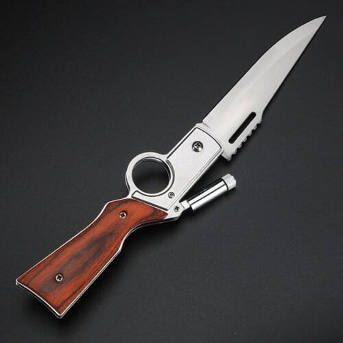 Pocket Knife 8cr15mov Blade With Wood Handle Folding Knife Hunting Tactical Knives Tools for Outdoor Survival, Camping and EDC