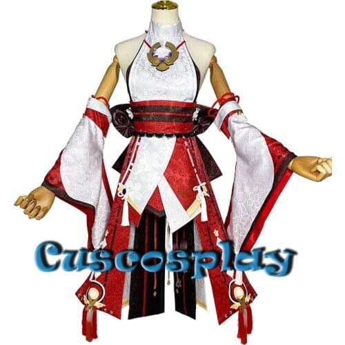 Game Genshin Impact Yae Miko Cosplay Costume Guuji Yae Battle Suit Japanese Kimono Halloween Carnival Outfits for Women Dress