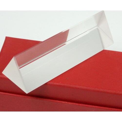 25x25x80mm K9 Crystal Triangular Prism for Teaching Light Spectrum Physics Photo Optical Instruments Rainbow Experiment