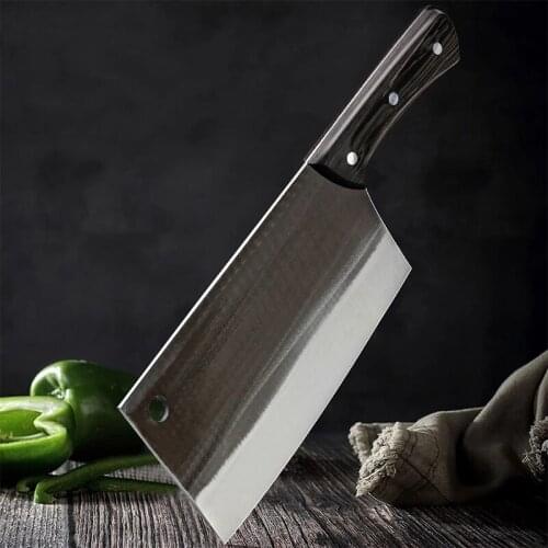 Kitchen Knife Chinese Chef butcher knife Stainless Steel Razor Sharp Slicing Knife Meat Chopping Knife Wood Handle Cleaver Knife