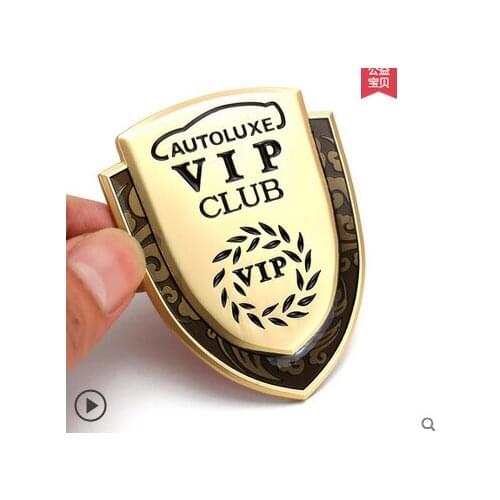 3D Metal VIP Club Luxury Auto Car Trunk Rear Fender Emblems Badge Decal Sticker