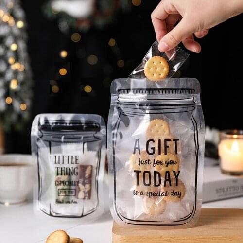 30pcs Reusable Jar Shape Bottles Bags Nuts Candy Cookies Gift Bag Waterproof Seal Fresh Snacks Food Storage Bags Packaging Bags