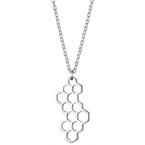 Fashion Gold Color Tiny Honeycomb Pendant Necklace For Women Cute Girls Sideways Beehive Choker Female Party Jewelry Gifts