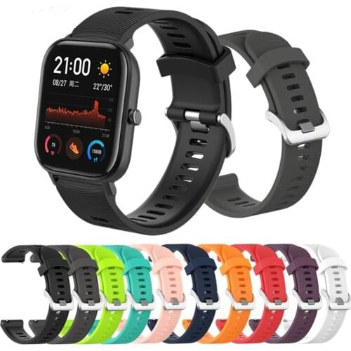 Fashion silicone strap for Xiaomi amazfit GTS Huami amazfit GTS 2 BiP For Huawei Watch 2 Sport 20 mm Universal