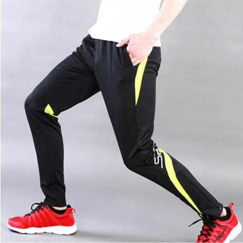 2019 New Arrival Sports Kids Soccer Training Pants Skinny Men Volleyball Trousers Zipper Leg Pants Ropa Running Hombre Red S-4XL