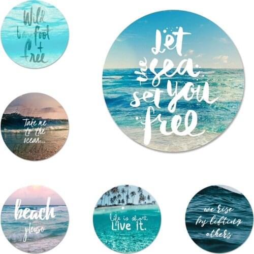 Cool in summer beaches Badge Brooch Pin Accessories For Clothes Backpack Decoration gift 58mm