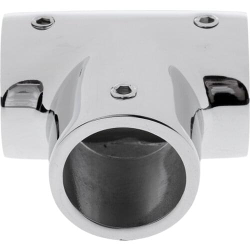 Polished 1 inch 90° 316 Marine Stainless Steel Tee Hardware Solid Boat Handrail Hand Rail Fittings