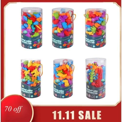 Rainbow Matching Game Animal Cognition Color Sort Fine Animal Sort Puzzle Child Hand-Eye Coordination Train Gift