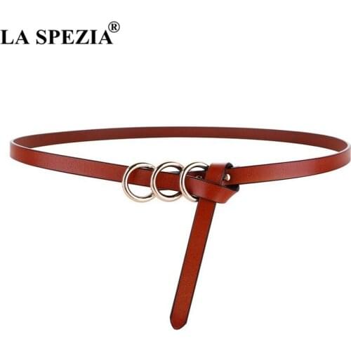 Dress Women Belt Fashion Self Tie Waist Belt Genuine Leather Knot Thin Strap Red Black Ladies Belt for Dresses Accessories