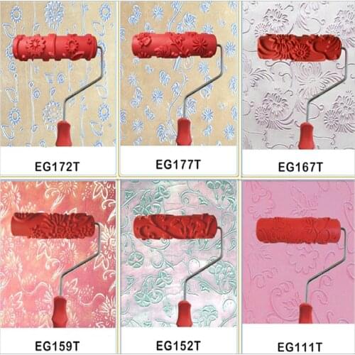 DIY Paint roller 7inch red rubber roller wall decoration painting roller, Paint Roller for Wall Decoration Paint tools