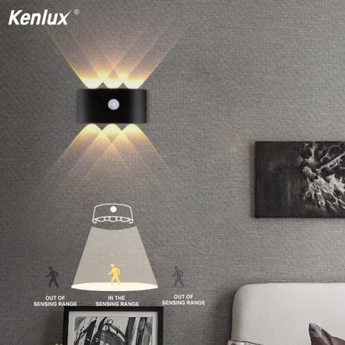 Modern Indoor 6W/8W LED Wall Lamp IP65 Aluminum PIR Motion Sensor Up Down Wall Light Garden porch Sconce Home Corridor Lighting