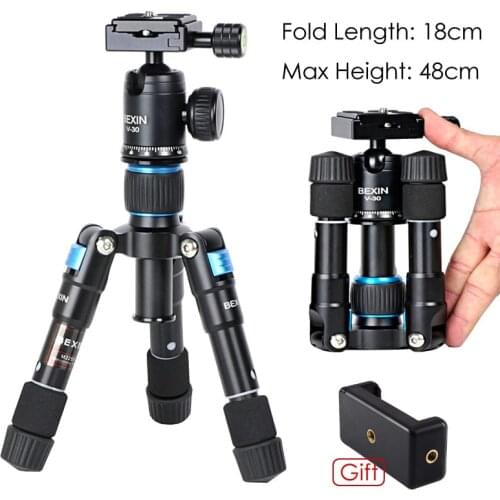 Photo M225S Ultra Compact Desktop Fexible Macro Mini Portable Lightweight Tripod Monopod Kit with V-30 Ball Head Max load 5kg