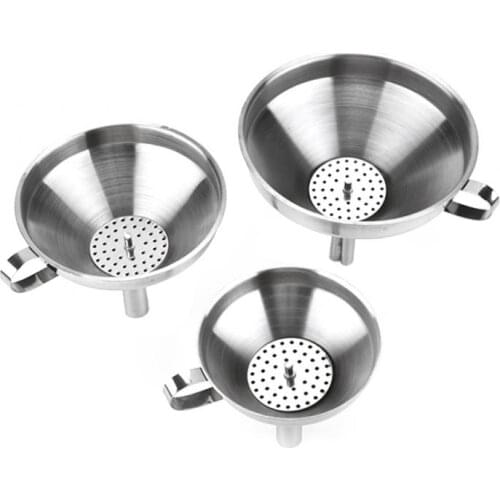 Stainless Steel Wide-mouth Greenhouse Funnel Multi-function Stainless Steel Funnel Filter Is Removable and Easy To Clean Kitchen