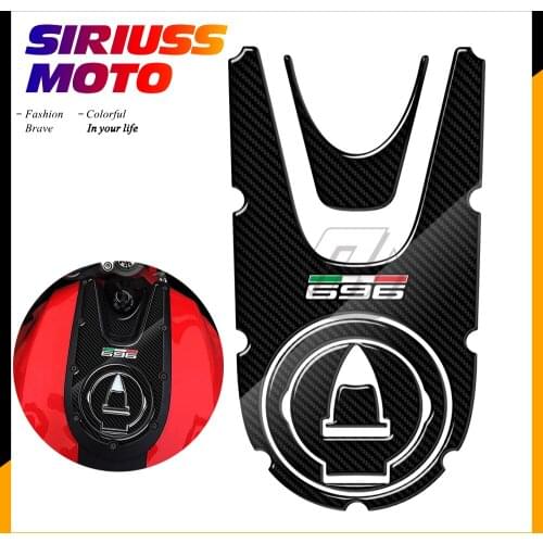 3D Carbon-look Motorcycle Fuel Gas Cap Stickers Tank Pad Protection Case for Ducati Monster 696 2008-2014