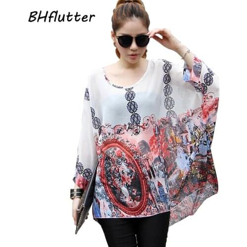 BHflutter Summer Dress Women 2018 Short Dress Big Plus Size 4XL 5XL 6XL Womens Batwing Sleeve Chiffon Dressess Vestido de festa
