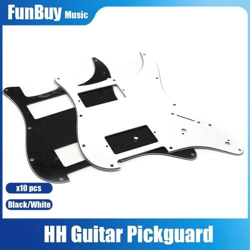12pcs HH 11-Hole Electric Guitar Pickguard Pick Guard for ST/Sq Style Guitar Parts 3Ply White Black PVC