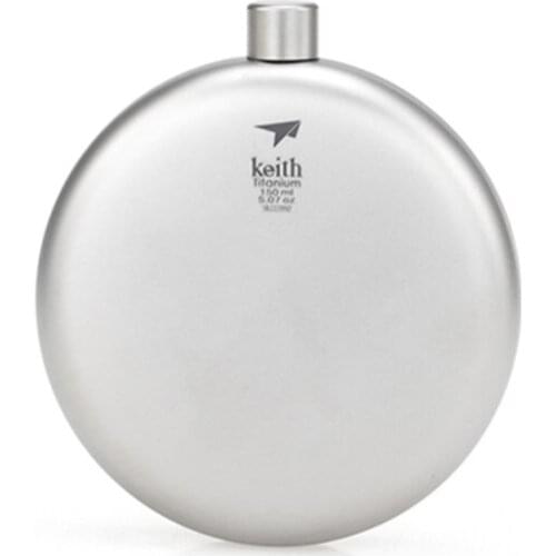 150ml Flagon Portable Pure Titanium Hip Flask Flagon Whiskey Wine Pot Bottle Funnel Camping Travel Picnic Drinkware Ti9302