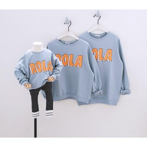 2019 Matching Family Outfits Casual Letter Print Long Sleeve Hoodie Mommy And Daughter Matching Clothes Father Son Sweatshirt