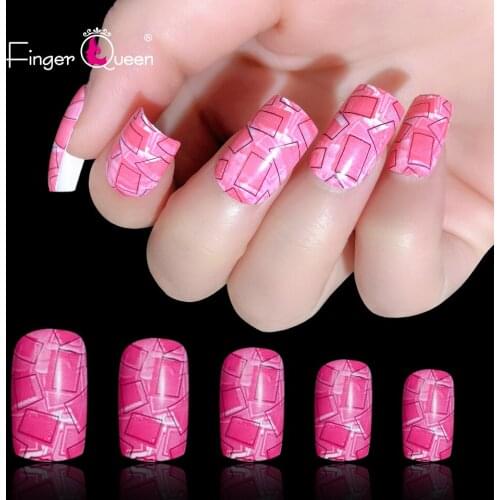 24pcs Box Pink 2021 Reusable Form 3d Acrylic Nail Templates Supplies All For Professionals Korea Stamping Spider Web Kawaii